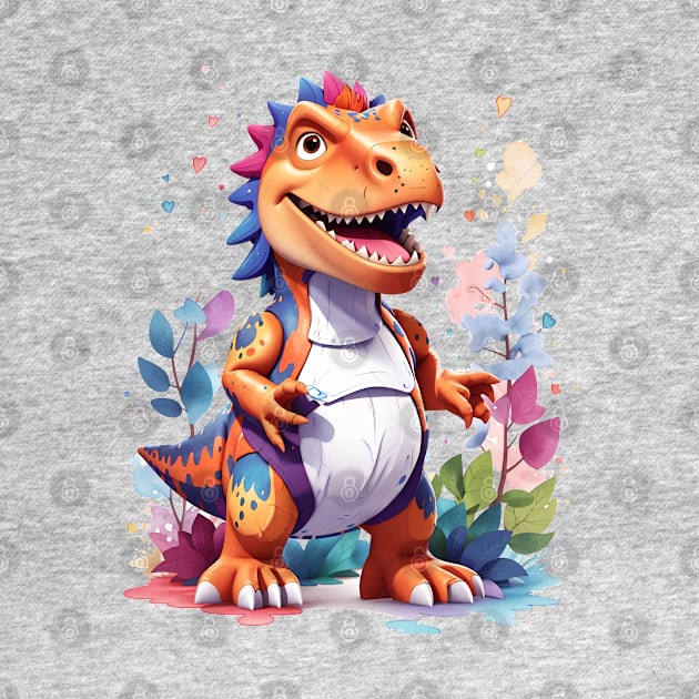 Cute Colorful T-Rex by Jurassic Merch